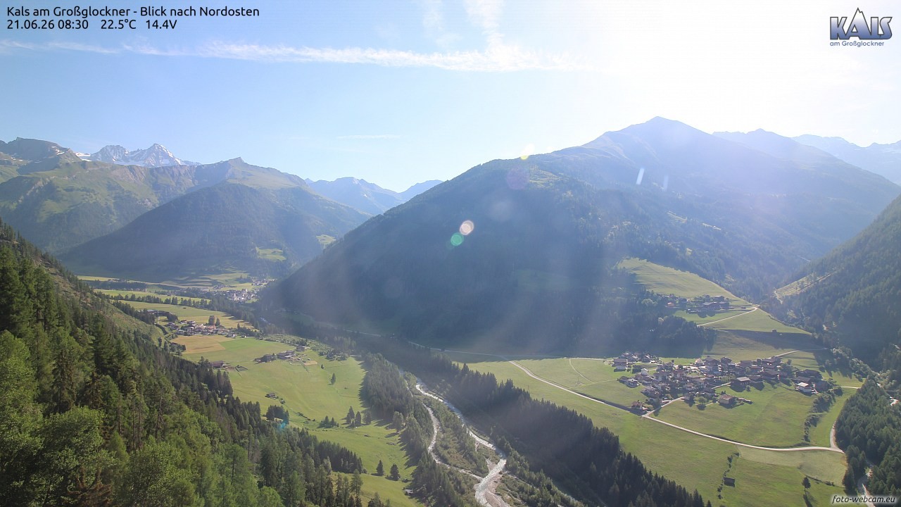 Archiv Foto Webcam Kals am Großglockner - Nordost