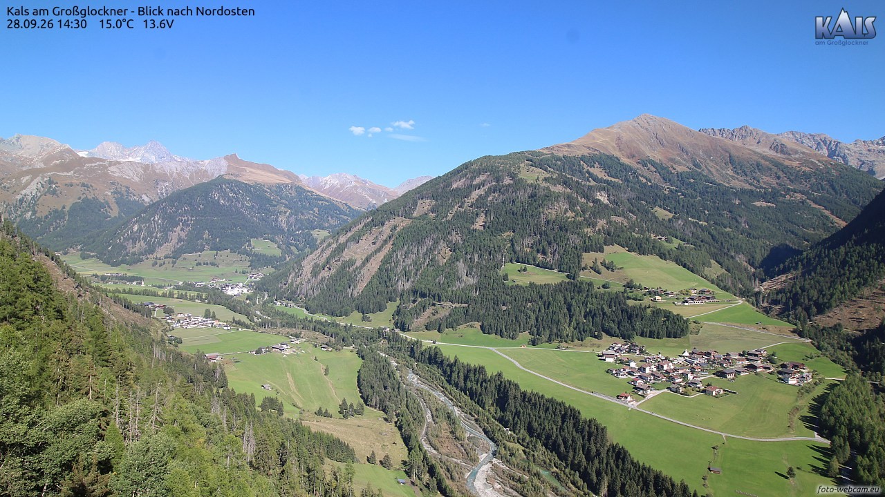 Archiv Foto Webcam Kals am Großglockner - Nordost