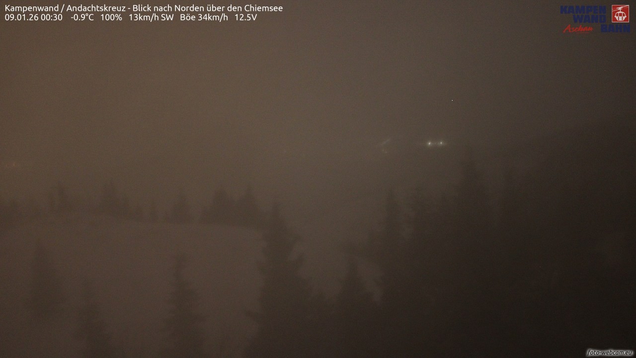 Archiv Foto Webcam Kampenwand - Blick nach Norden über den Chiemsee