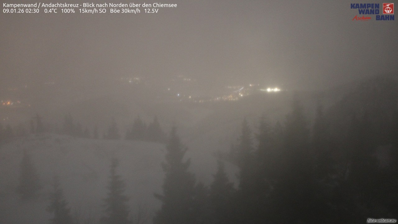 Archiv Foto Webcam Kampenwand - Blick nach Norden über den Chiemsee