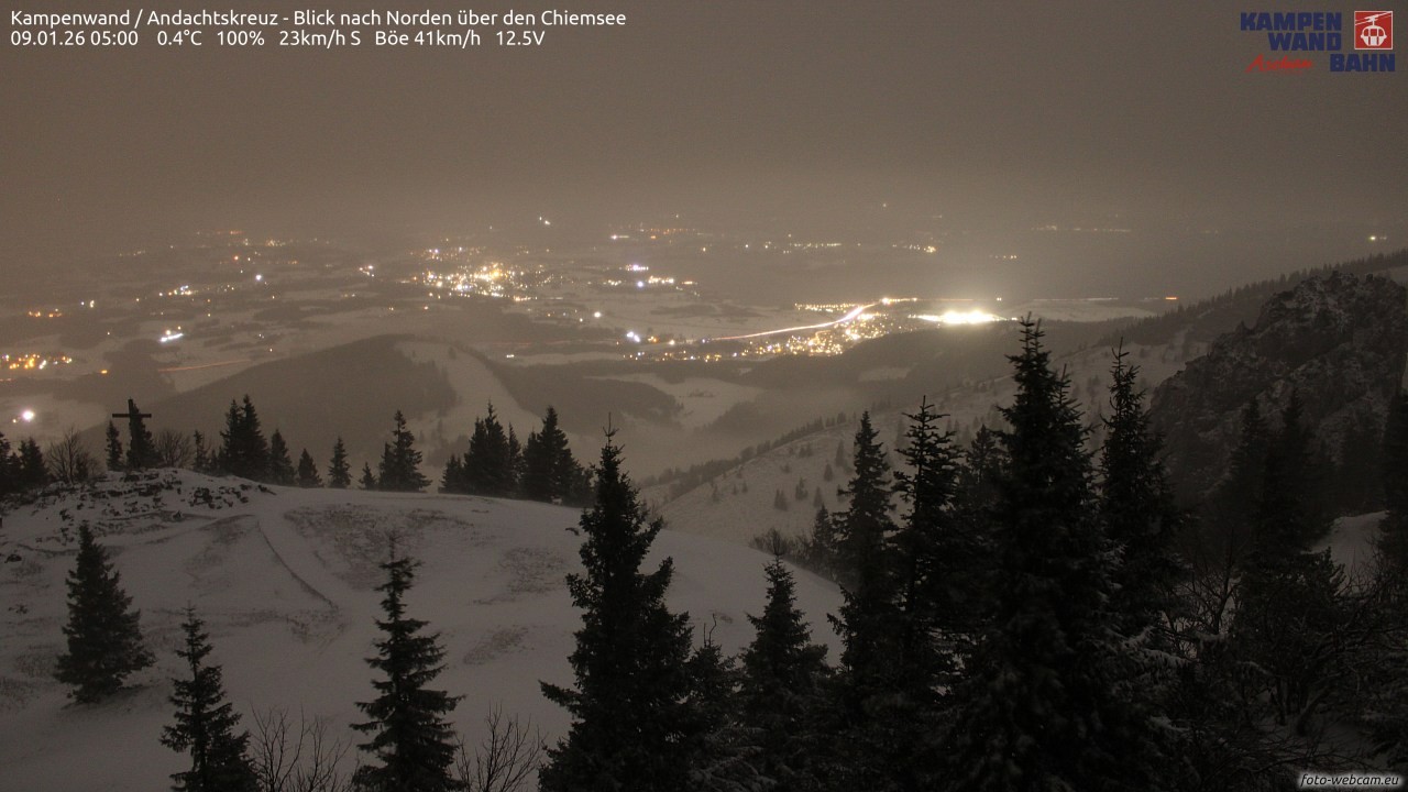 Archiv Foto Webcam Kampenwand - Blick nach Norden über den Chiemsee