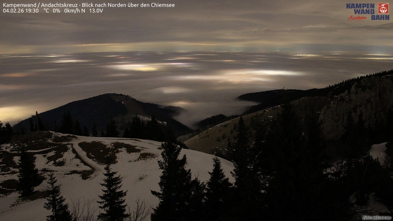 Archiv Foto Webcam Kampenwand - Blick nach Norden über den Chiemsee