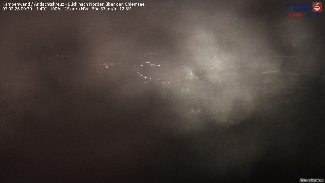 Archiv Foto Webcam Kampenwand - Blick nach Norden über den Chiemsee