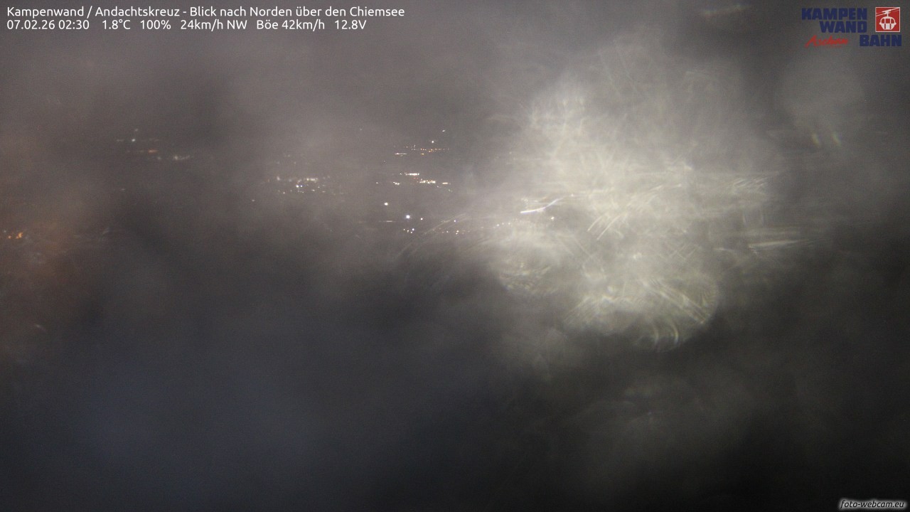 Archiv Foto Webcam Kampenwand - Blick nach Norden über den Chiemsee