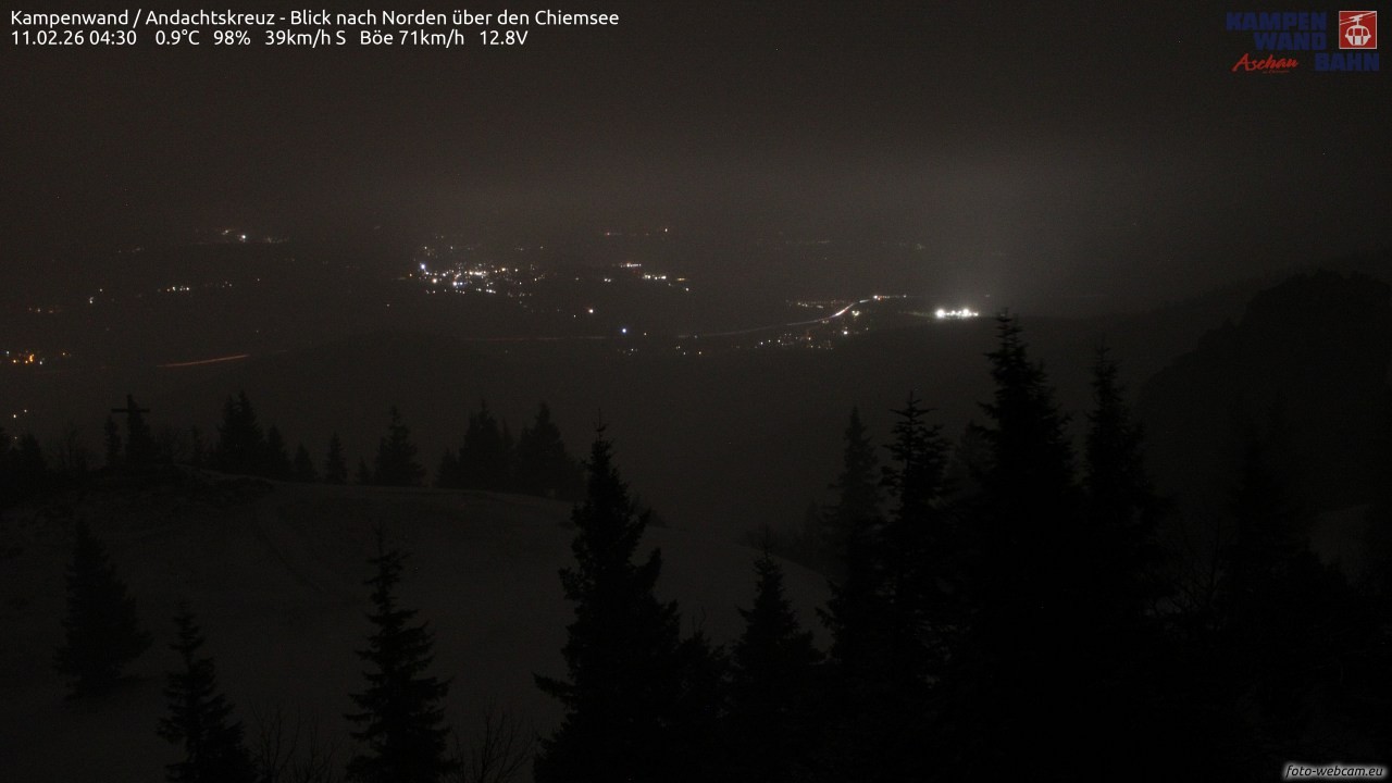 Archiv Foto Webcam Kampenwand - Blick nach Norden über den Chiemsee