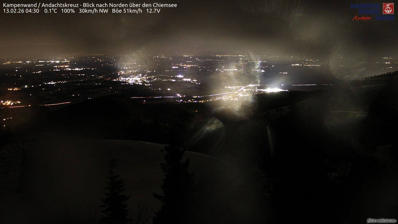 Archiv Foto Webcam Kampenwand - Blick nach Norden über den Chiemsee