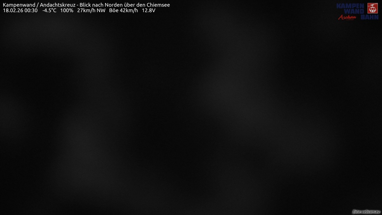 Archiv Foto Webcam Kampenwand - Blick nach Norden über den Chiemsee