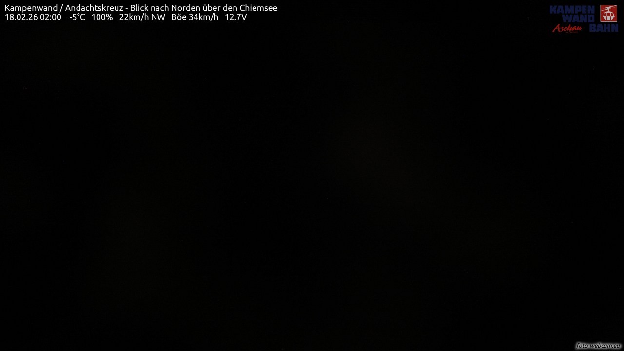 Archiv Foto Webcam Kampenwand - Blick nach Norden über den Chiemsee