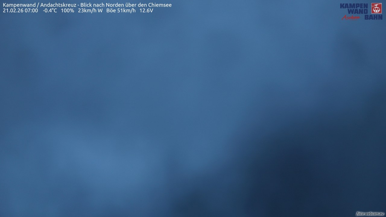 Archiv Foto Webcam Kampenwand - Blick nach Norden über den Chiemsee