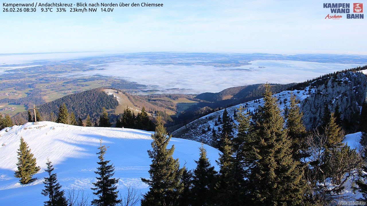 Archived image Webcam Kampenwand - View to the North