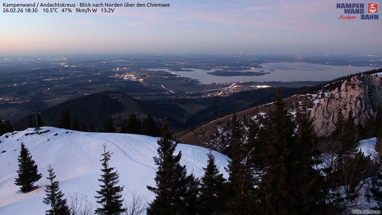 Archived image Webcam Kampenwand - View to the North