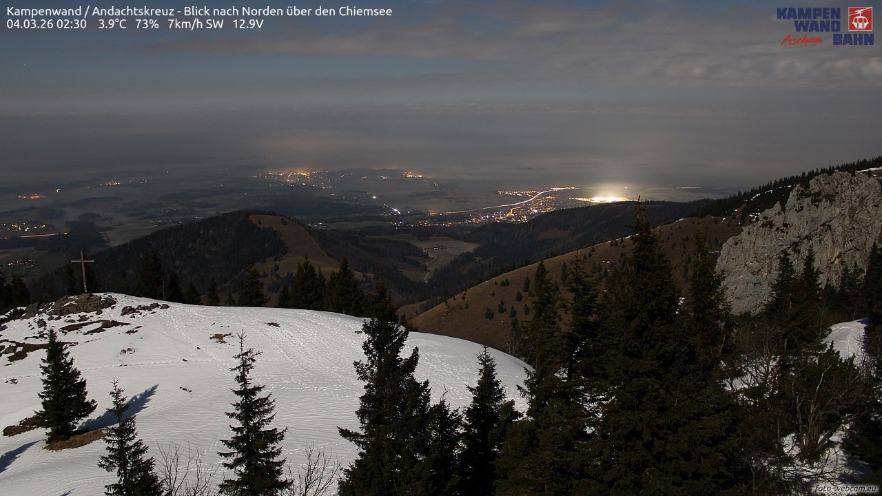 Archiv Foto Webcam Kampenwand - Blick nach Norden über den Chiemsee