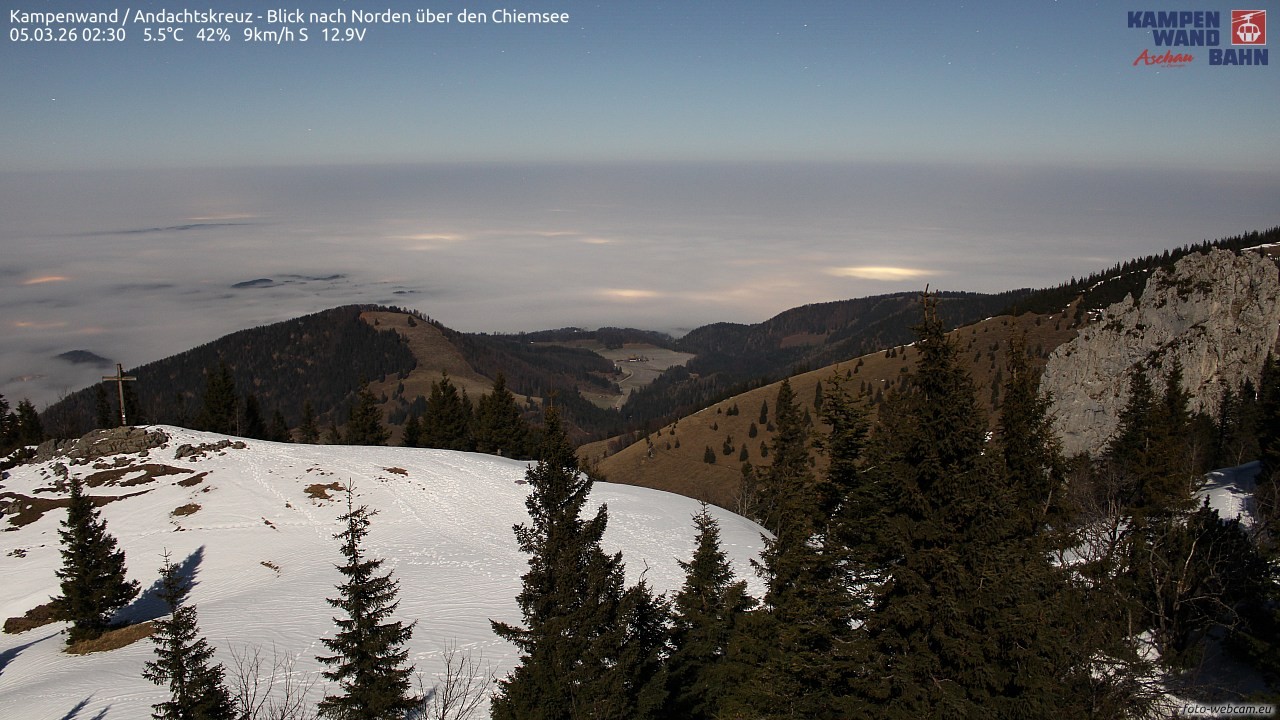 Archiv Foto Webcam Kampenwand - Blick nach Norden über den Chiemsee