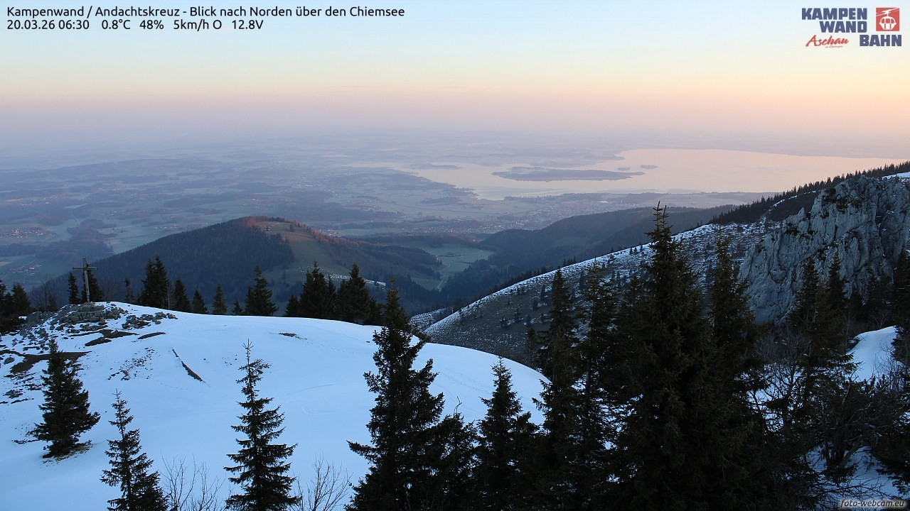 Archived image Webcam Kampenwand - View to the North