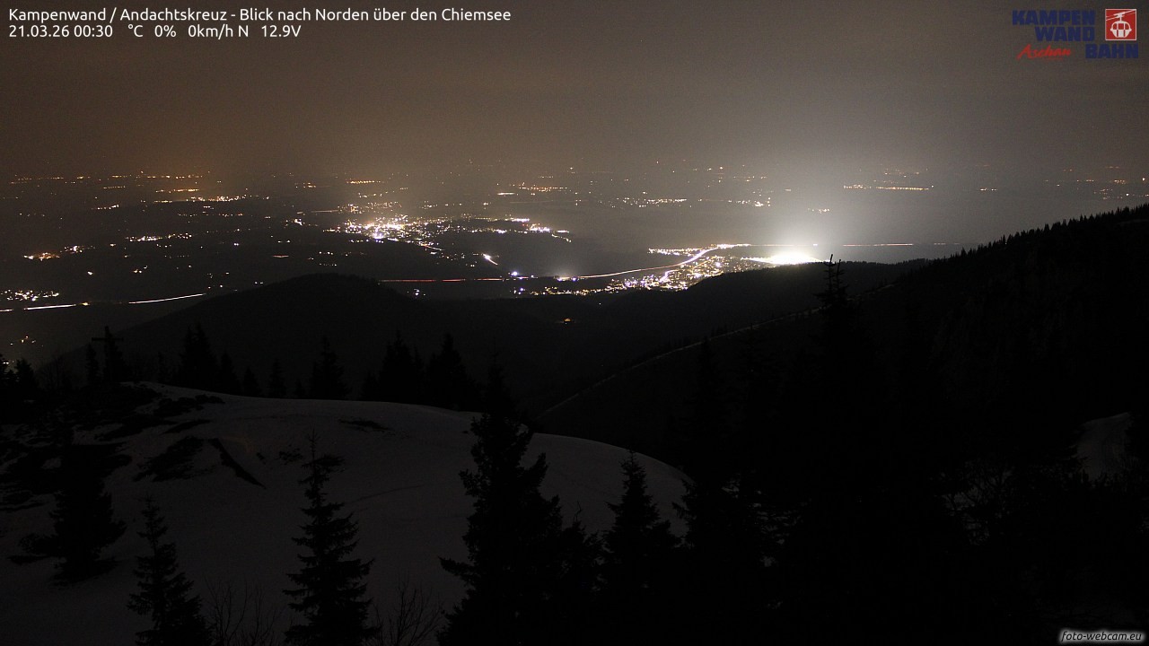 Archiv Foto Webcam Kampenwand - Blick nach Norden über den Chiemsee