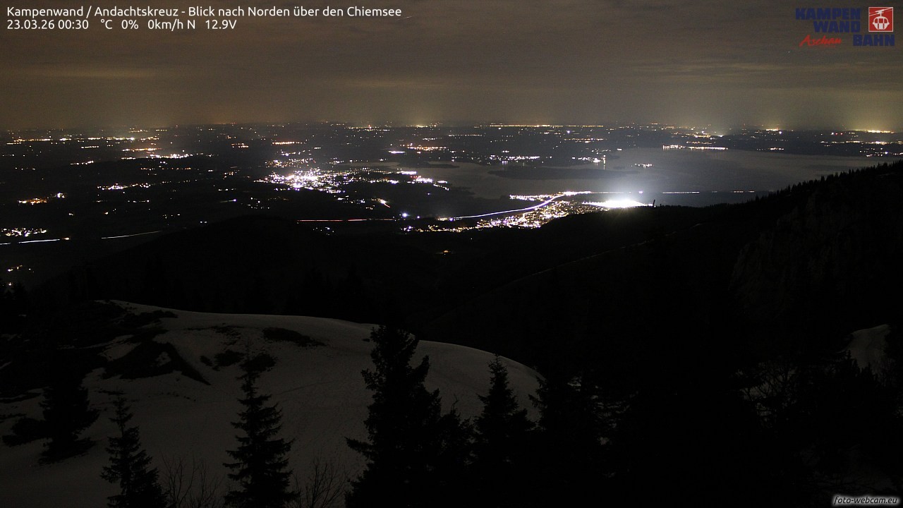 Archiv Foto Webcam Kampenwand - Blick nach Norden über den Chiemsee