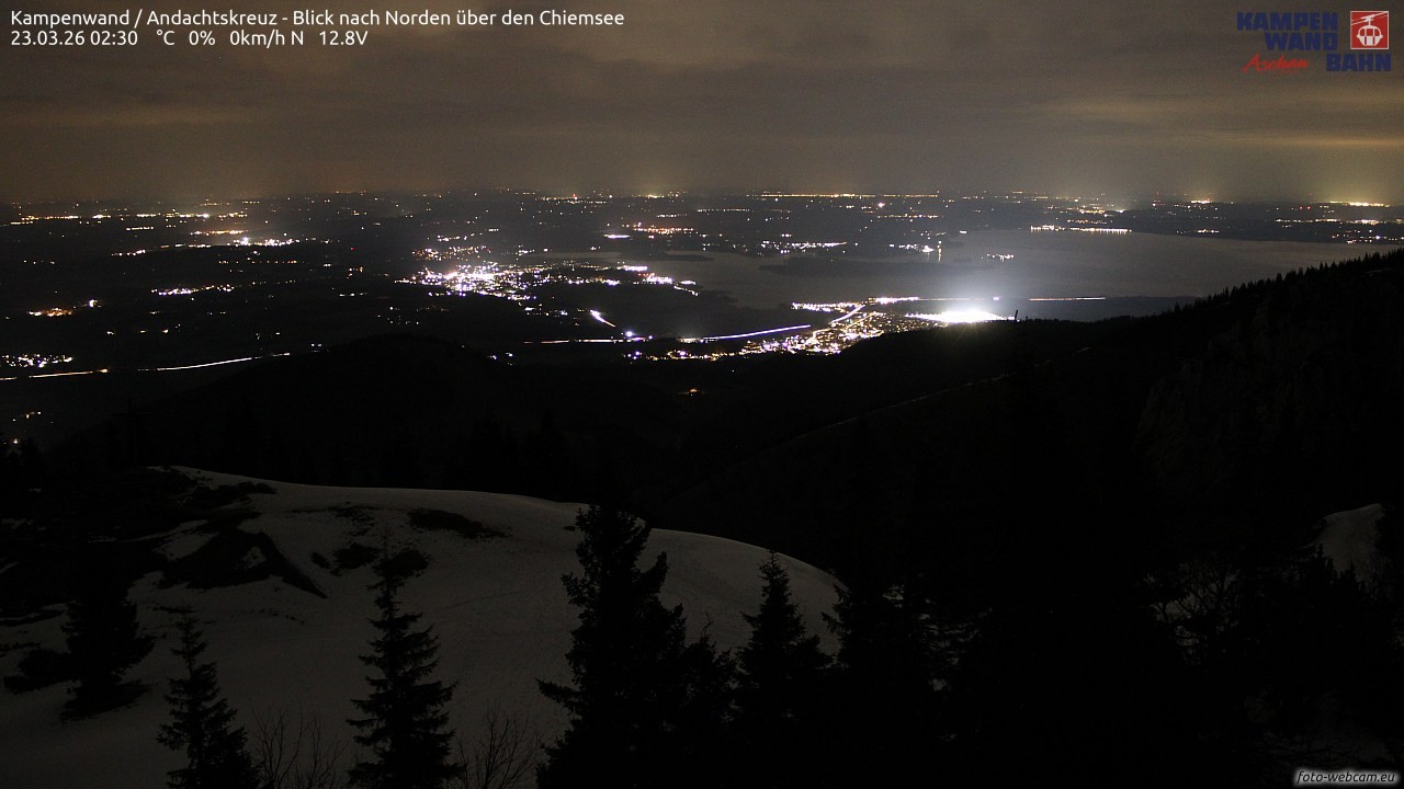 Archiv Foto Webcam Kampenwand - Blick nach Norden über den Chiemsee