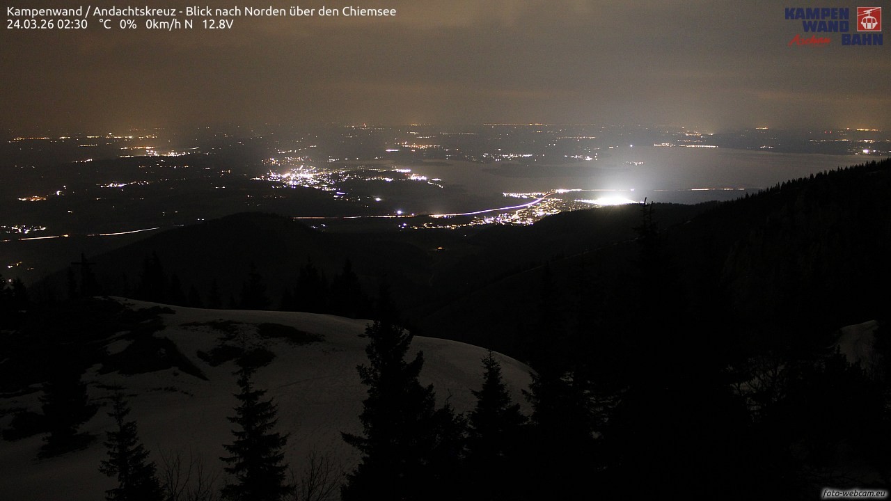 Archiv Foto Webcam Kampenwand - Blick nach Norden über den Chiemsee