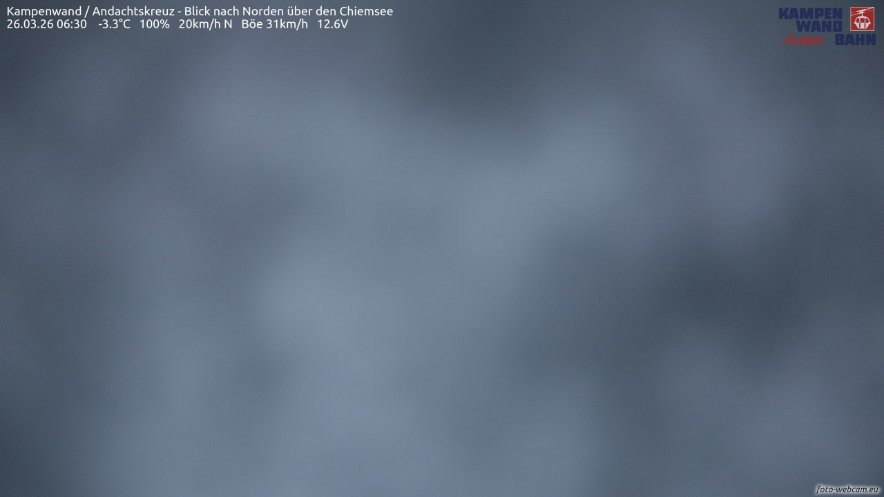 Archiv Foto Webcam Kampenwand - Blick nach Norden über den Chiemsee