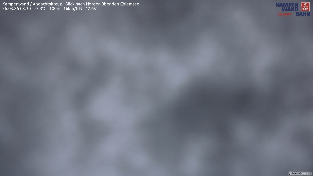 Archiv Foto Webcam Kampenwand - Blick nach Norden über den Chiemsee