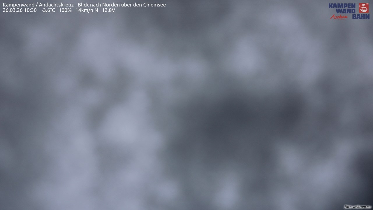 Archiv Foto Webcam Kampenwand - Blick nach Norden über den Chiemsee