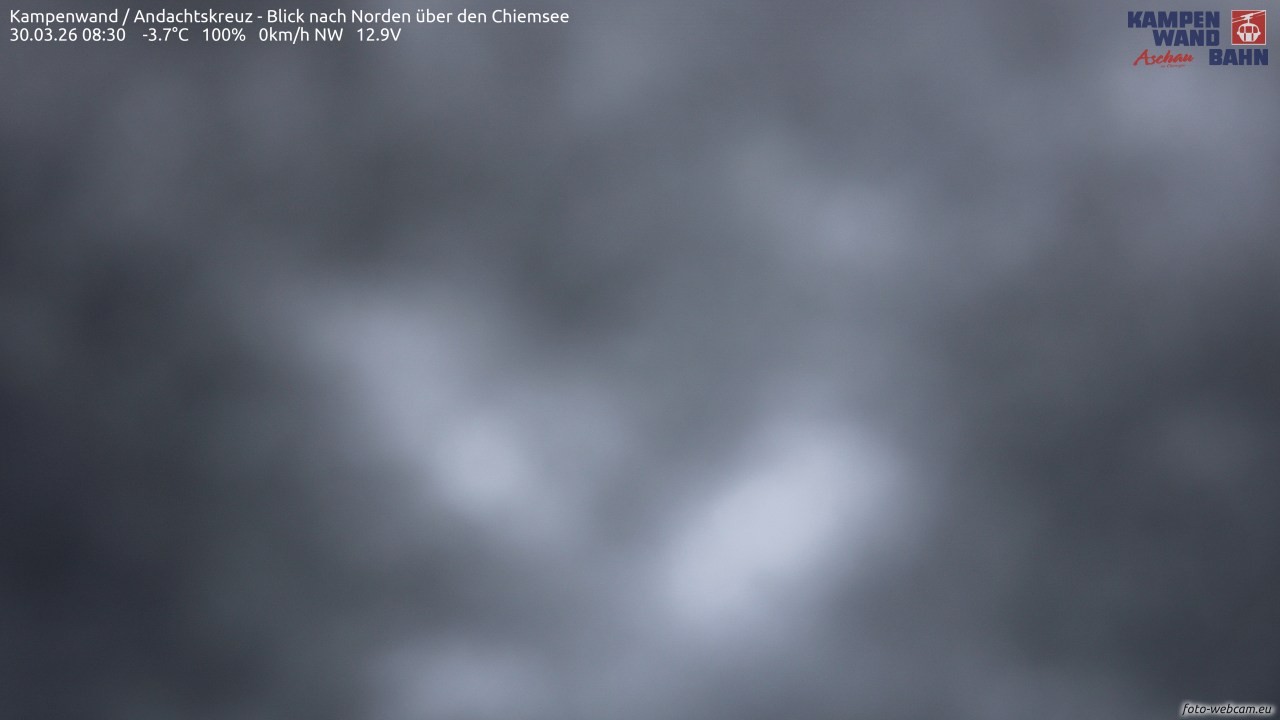 Archiv Foto Webcam Kampenwand - Blick nach Norden über den Chiemsee