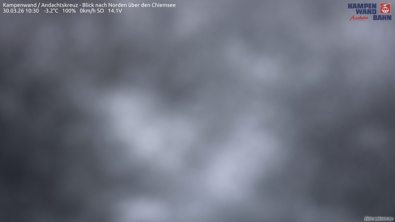 Archiv Foto Webcam Kampenwand - Blick nach Norden über den Chiemsee