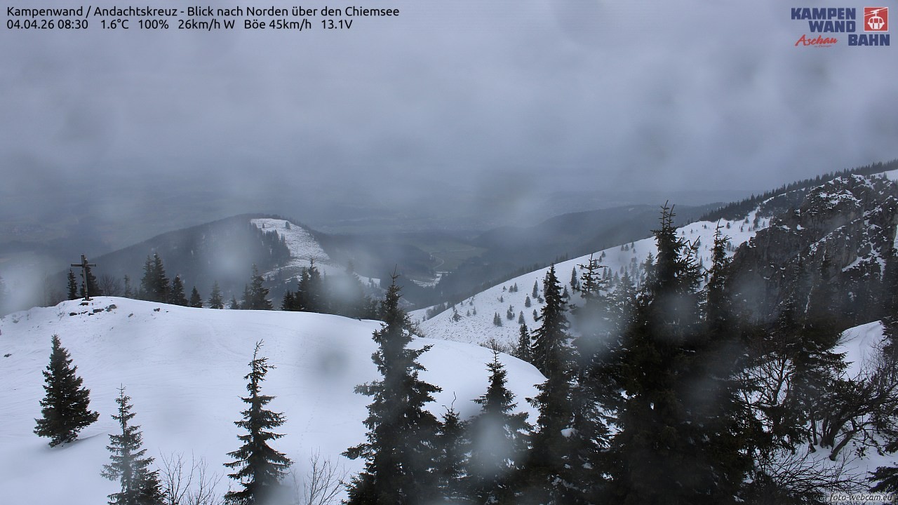 Archiv Foto Webcam Kampenwand - Blick nach Norden über den Chiemsee