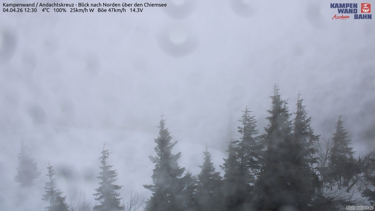 Archiv Foto Webcam Kampenwand - Blick nach Norden über den Chiemsee