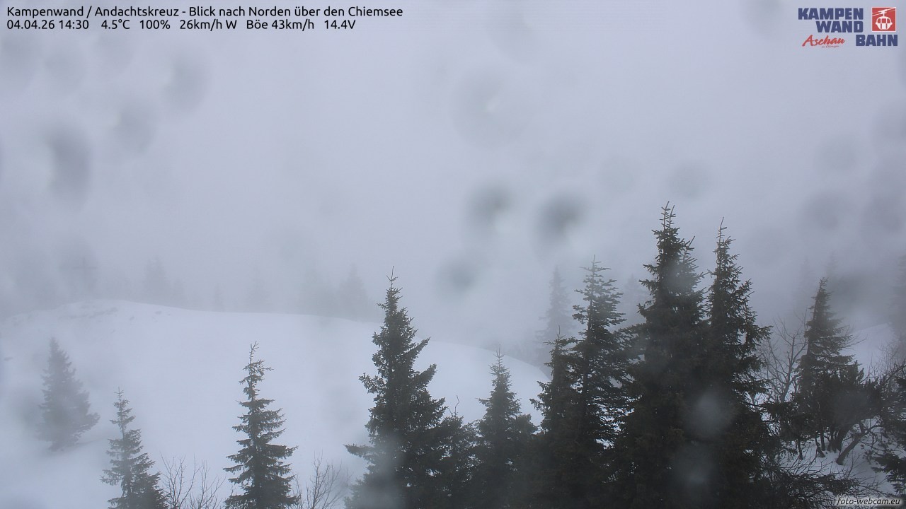 Archiv Foto Webcam Kampenwand - Blick nach Norden über den Chiemsee