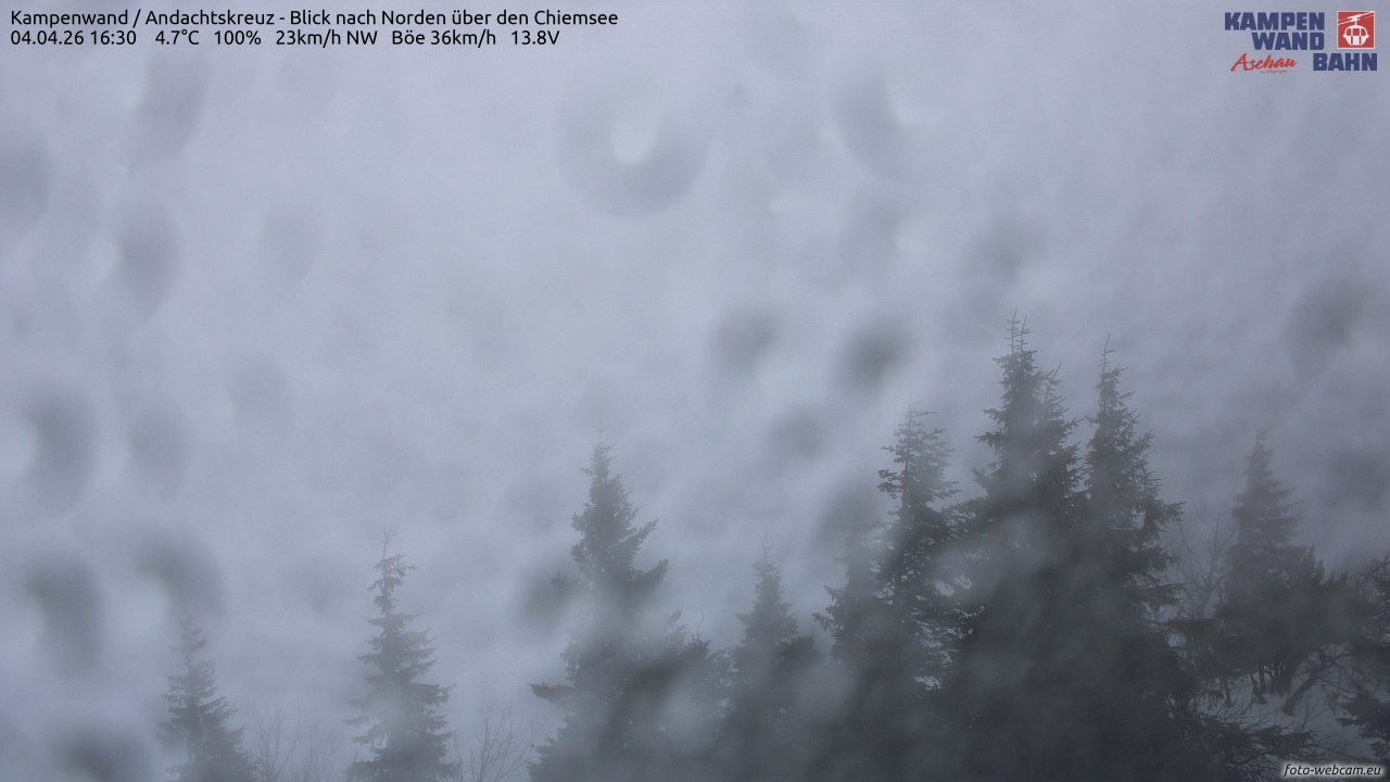 Archiv Foto Webcam Kampenwand - Blick nach Norden über den Chiemsee