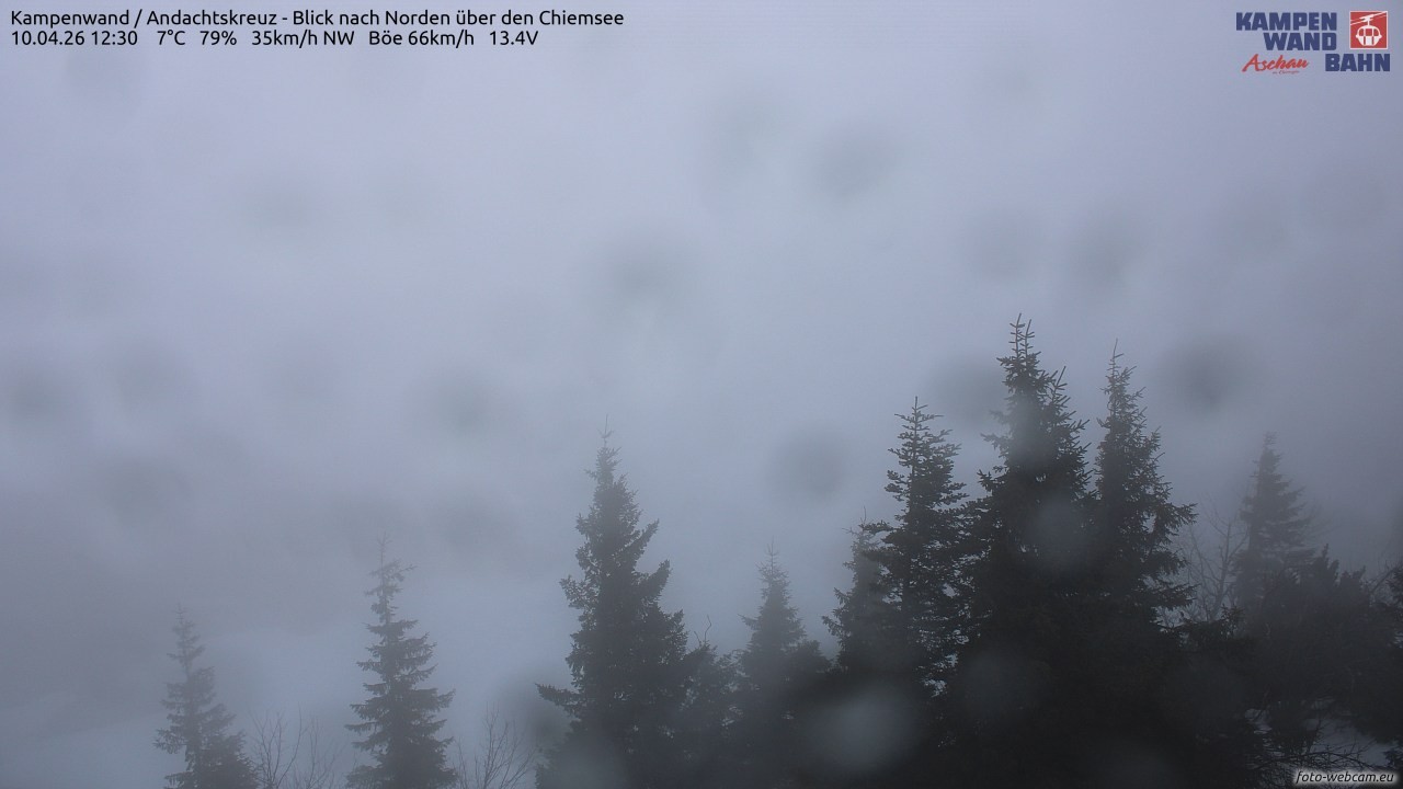 Archiv Foto Webcam Kampenwand - Blick nach Norden über den Chiemsee