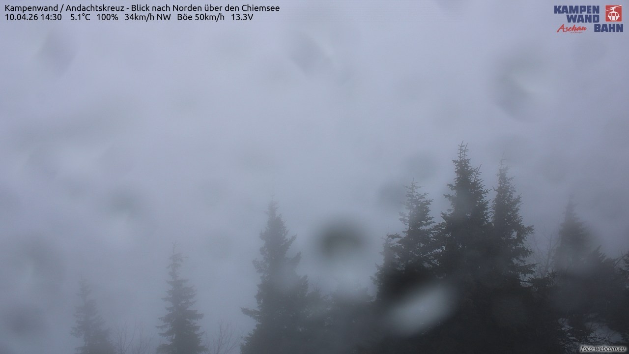 Archiv Foto Webcam Kampenwand - Blick nach Norden über den Chiemsee