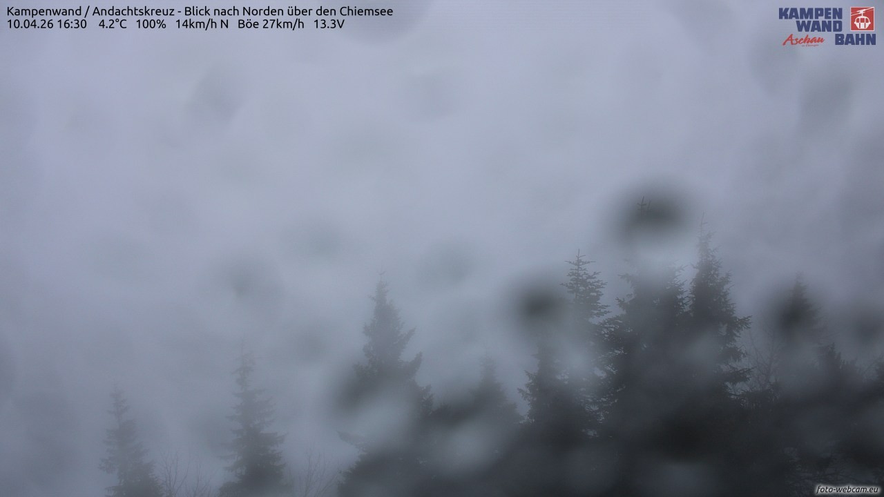 Archiv Foto Webcam Kampenwand - Blick nach Norden über den Chiemsee