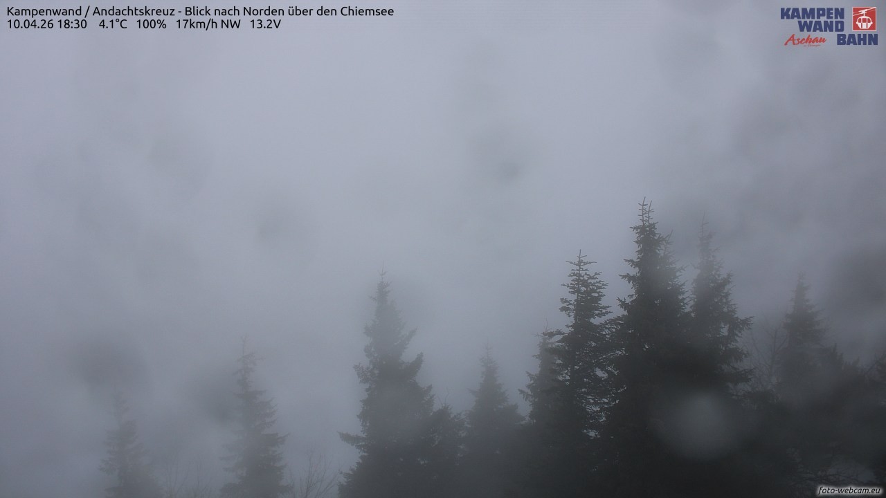 Archiv Foto Webcam Kampenwand - Blick nach Norden über den Chiemsee