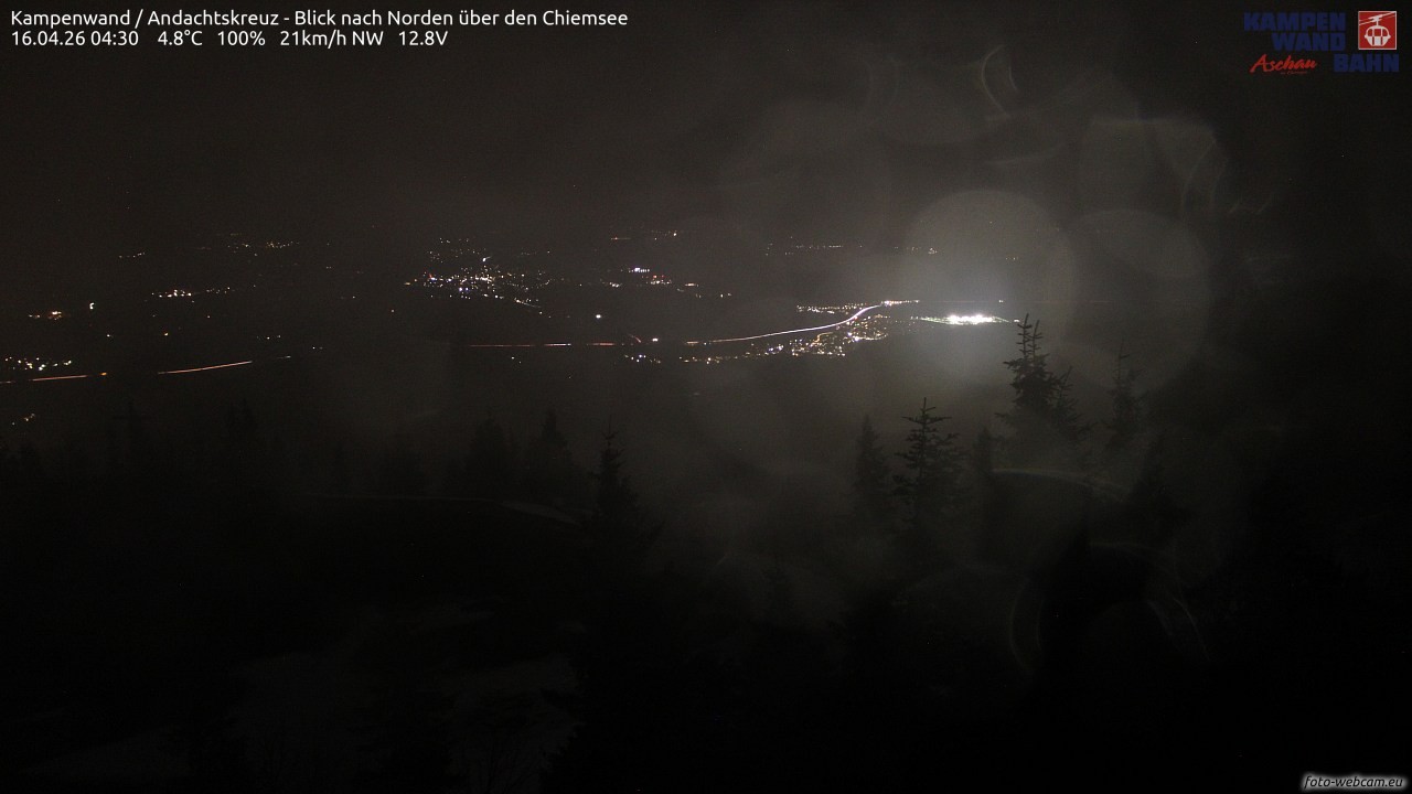 Archiv Foto Webcam Kampenwand - Blick nach Norden über den Chiemsee