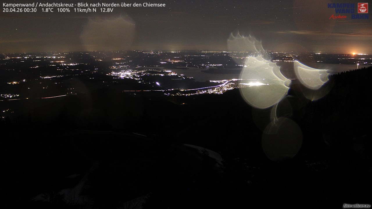 Archiv Foto Webcam Kampenwand - Blick nach Norden über den Chiemsee