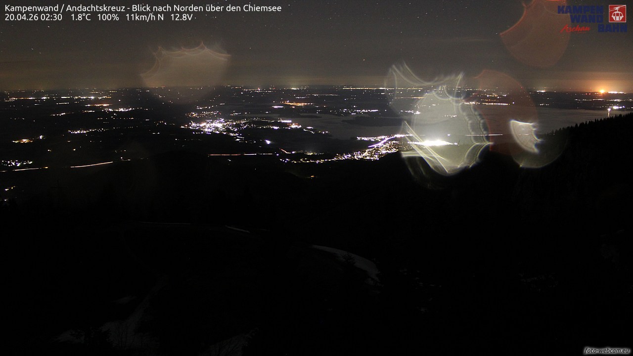 Archiv Foto Webcam Kampenwand - Blick nach Norden über den Chiemsee