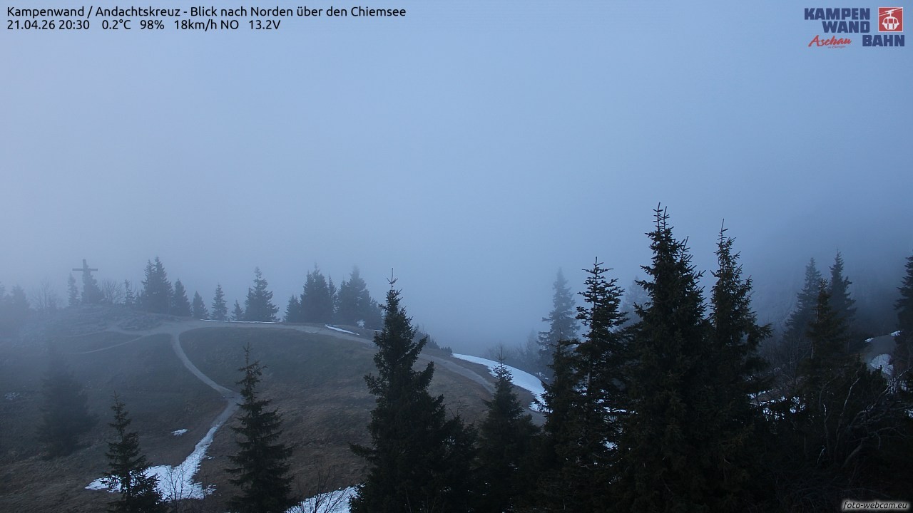 Archiv Foto Webcam Kampenwand - Blick nach Norden über den Chiemsee