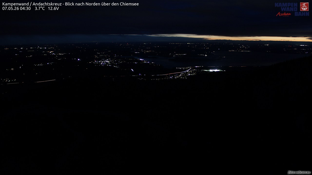 Archiv Foto Webcam Kampenwand - Blick nach Norden über den Chiemsee