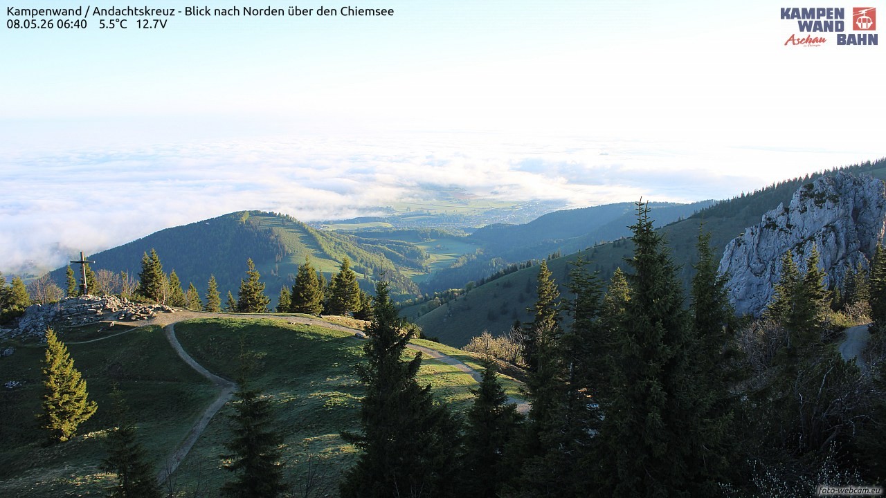 Archived image Webcam Kampenwand - View to the North