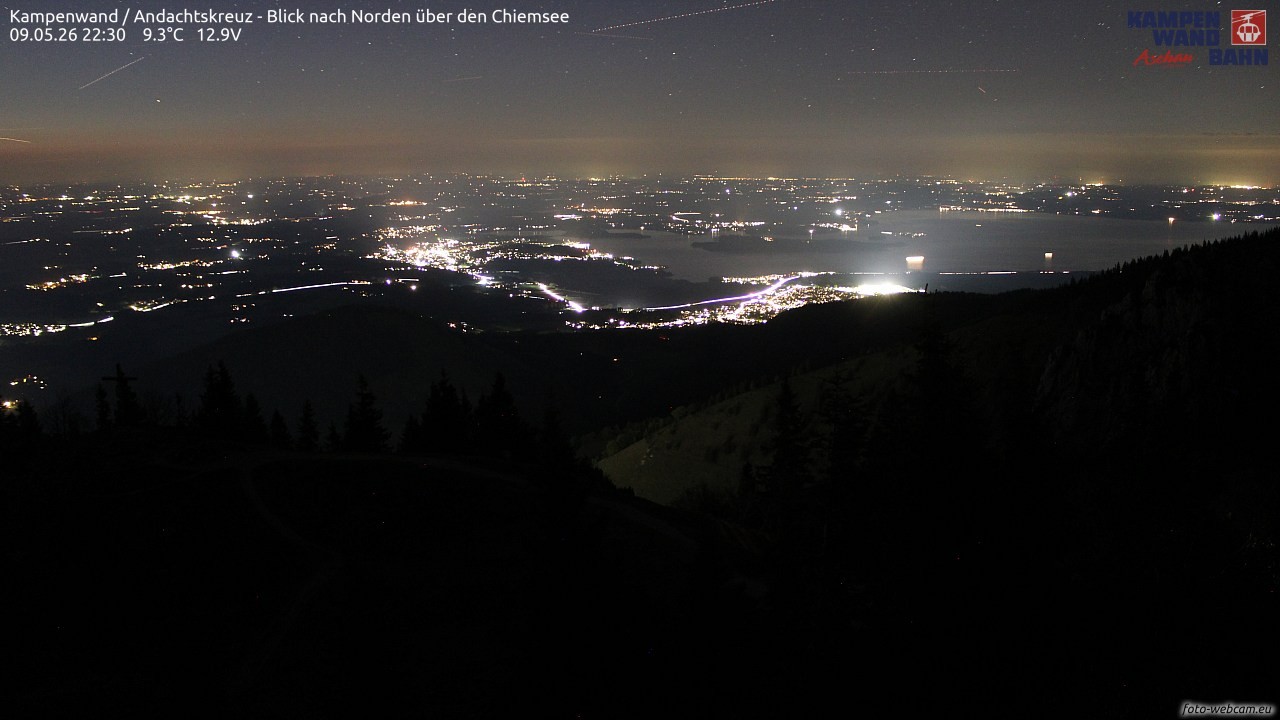 Archiv Foto Webcam Kampenwand - Blick nach Norden über den Chiemsee