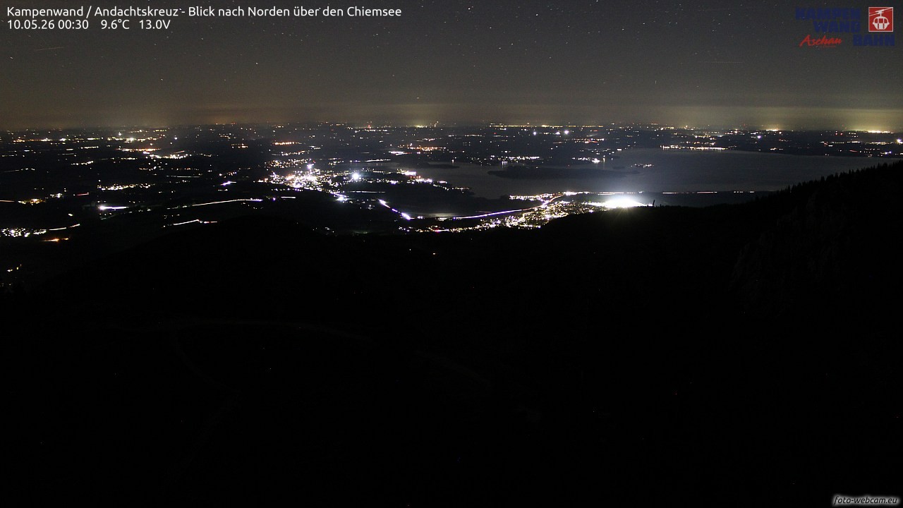 Archiv Foto Webcam Kampenwand - Blick nach Norden über den Chiemsee