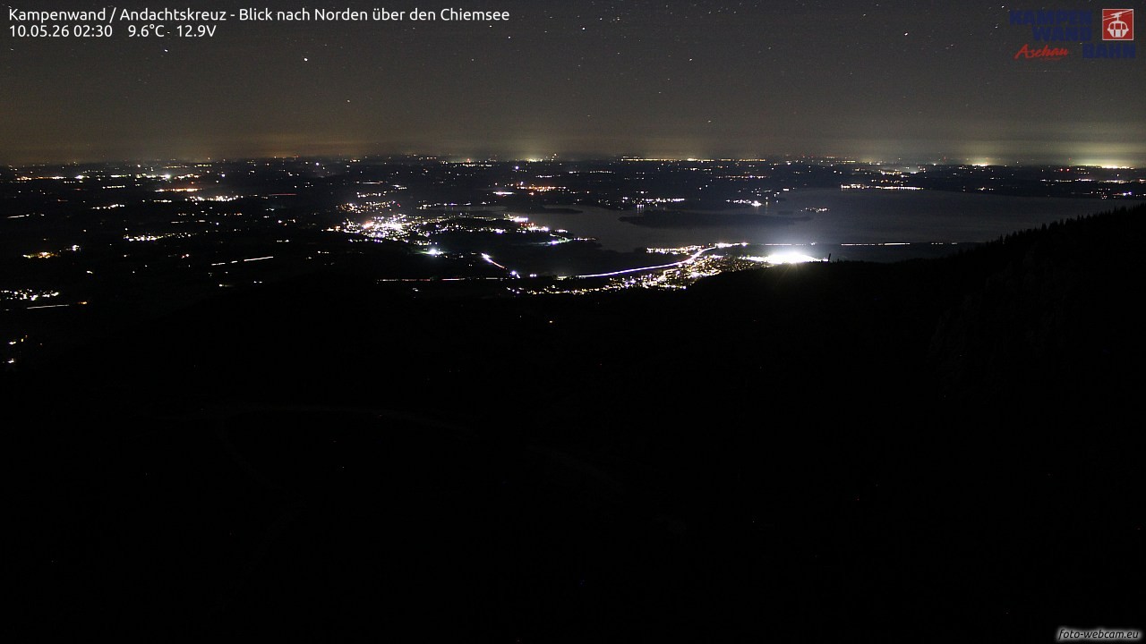 Archiv Foto Webcam Kampenwand - Blick nach Norden über den Chiemsee