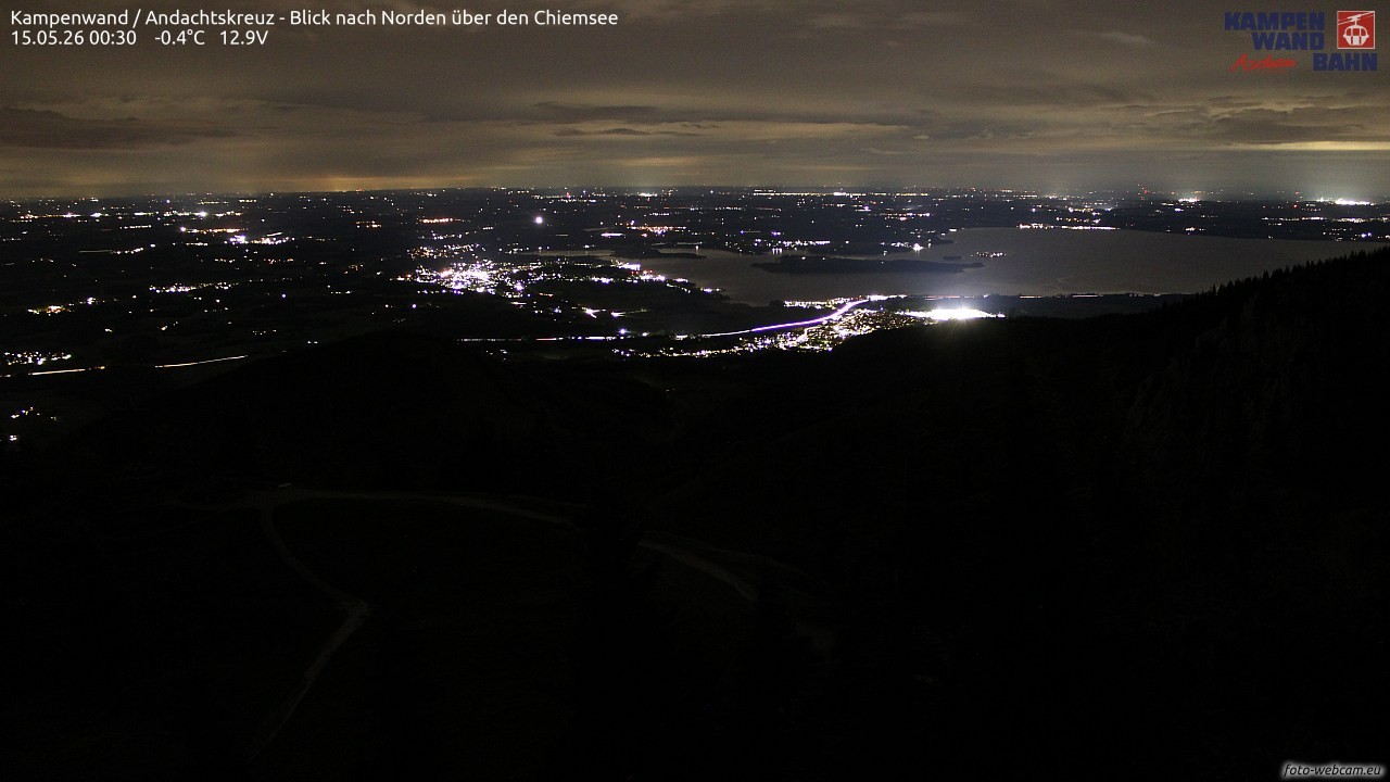 Archiv Foto Webcam Kampenwand - Blick nach Norden über den Chiemsee