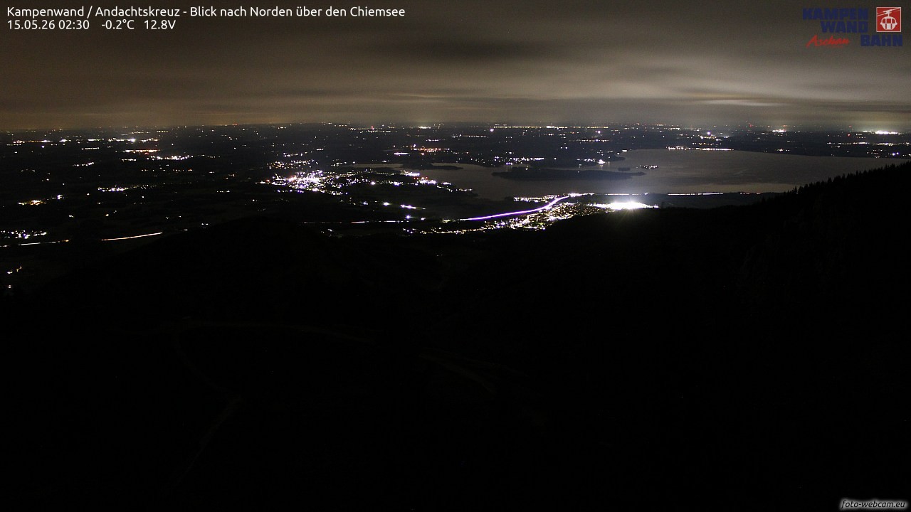 Archiv Foto Webcam Kampenwand - Blick nach Norden über den Chiemsee