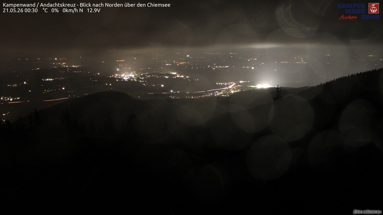 Archiv Foto Webcam Kampenwand - Blick nach Norden über den Chiemsee