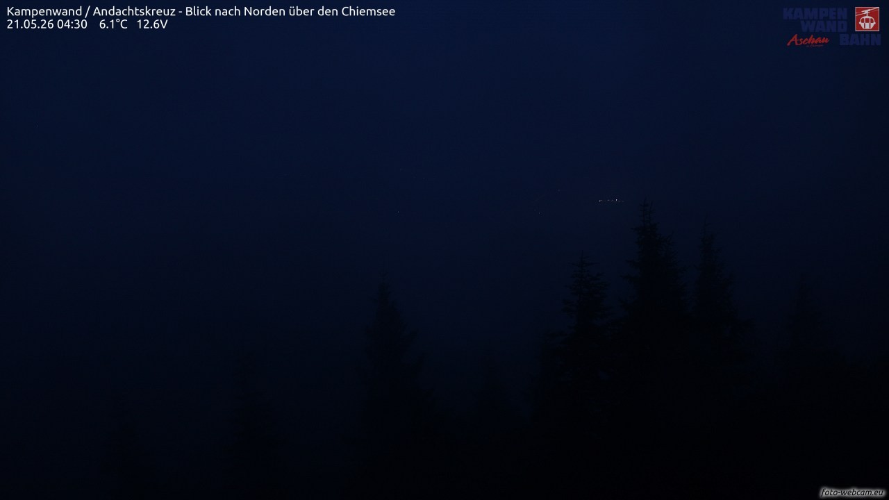 Archiv Foto Webcam Kampenwand - Blick nach Norden über den Chiemsee