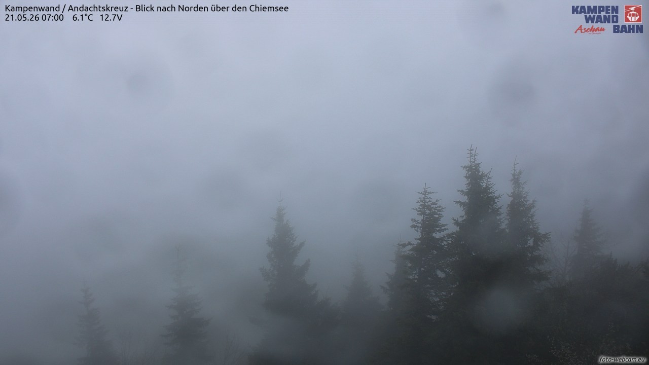 Archiv Foto Webcam Kampenwand - Blick nach Norden über den Chiemsee
