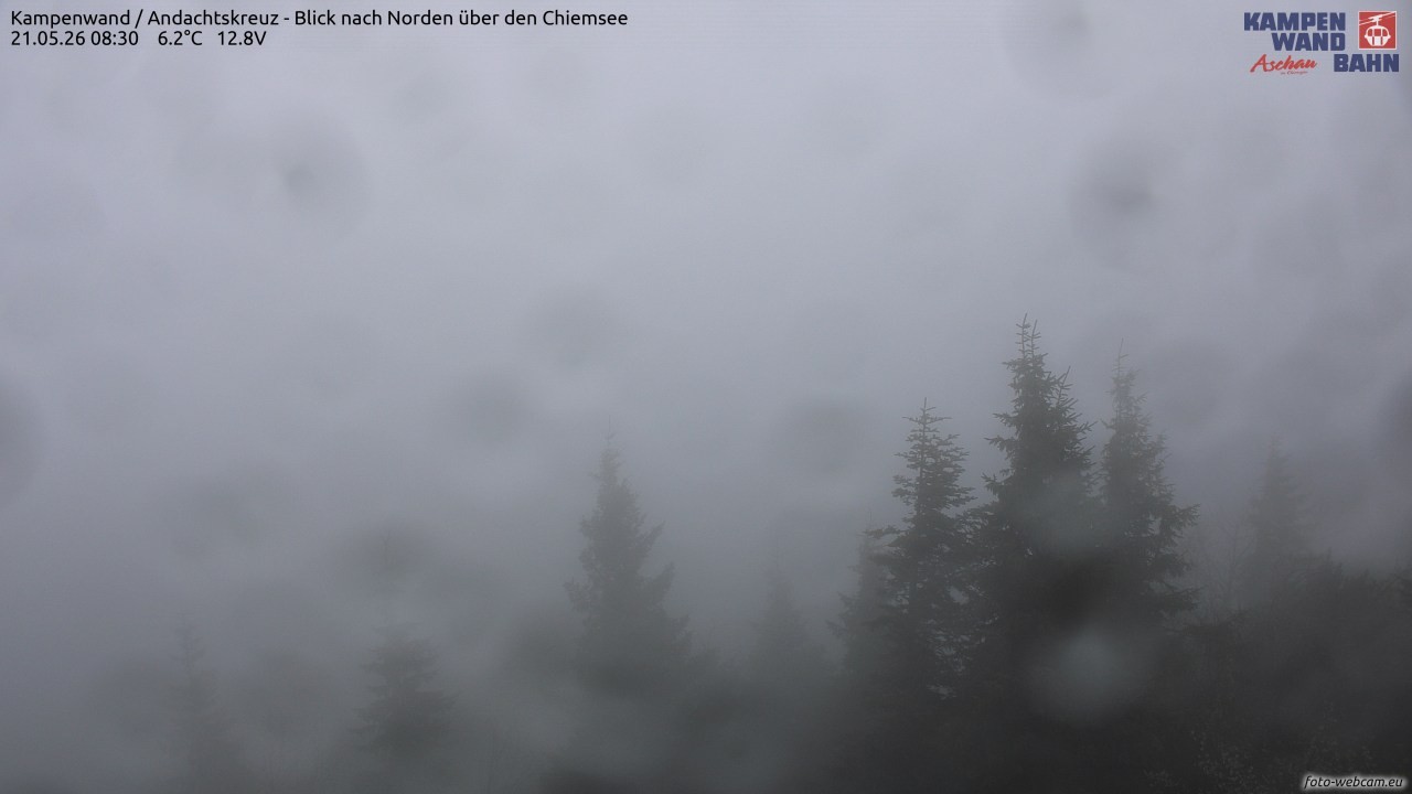 Archiv Foto Webcam Kampenwand - Blick nach Norden über den Chiemsee